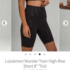 Lululemon Wunder Train High Rise Short Sz 8 in Shapeshifter Black Foil 8”